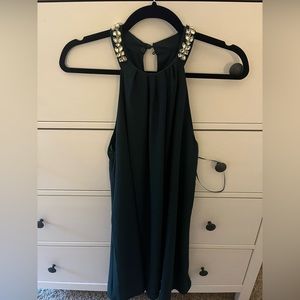 Emerald high neck dress